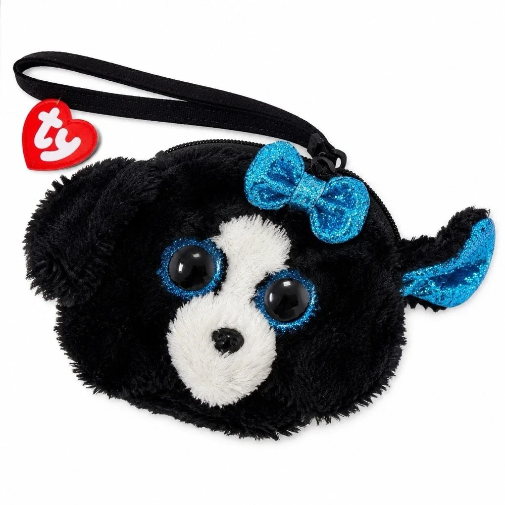 TRACEY THE DOG Ty Gear Beanie Baby Gear Wristlet Coin Purse 2013 Blue Bow